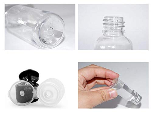 12PCS 15ml/0.5oz Empty Clear Plastic Sample Bottle Travel Container Jar Pot Vial with Flip Lid Perfect for Makeup Emollient Water Shower Gel Emulsion Liquid Comestic Containers (15ml/0.5oz)