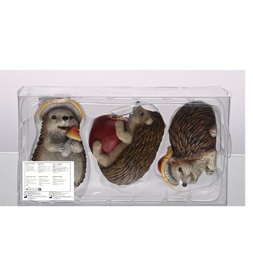 Valery Madelyn Autumn Decorations, Lovely Set of 3 Medium Hedgehogs Ornaments, Waterproof Resin Autumn Home Decor, Hedgehog Gifts for Women, Fall Decorations for Livling Room, Bedroom, Garden 7CM