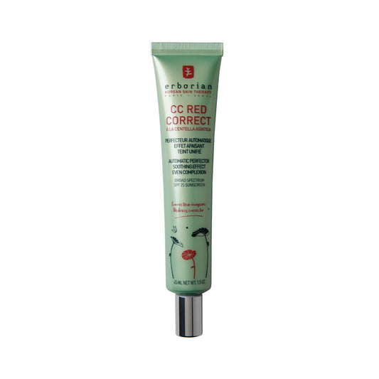 CC Red Correct with Centella Asiatica - Imperfection-Covering Complexion Perfector and Corrector - Cosmetic Care with Color Correction for Face with SPF 25
