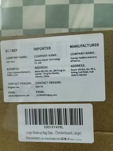 Large Makeup Bag Zipper Pouch Travel Cosmetic Organizer for Women (Mint Green Checkerboard, Large)