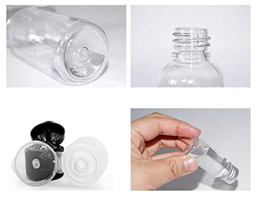 12PCS 15ml/0.5oz Empty Clear Plastic Sample Bottle Travel Container Jar Pot Vial with Flip Lid Perfect for Makeup Emollient Water Shower Gel Emulsion Liquid Comestic Containers (15ml/0.5oz)