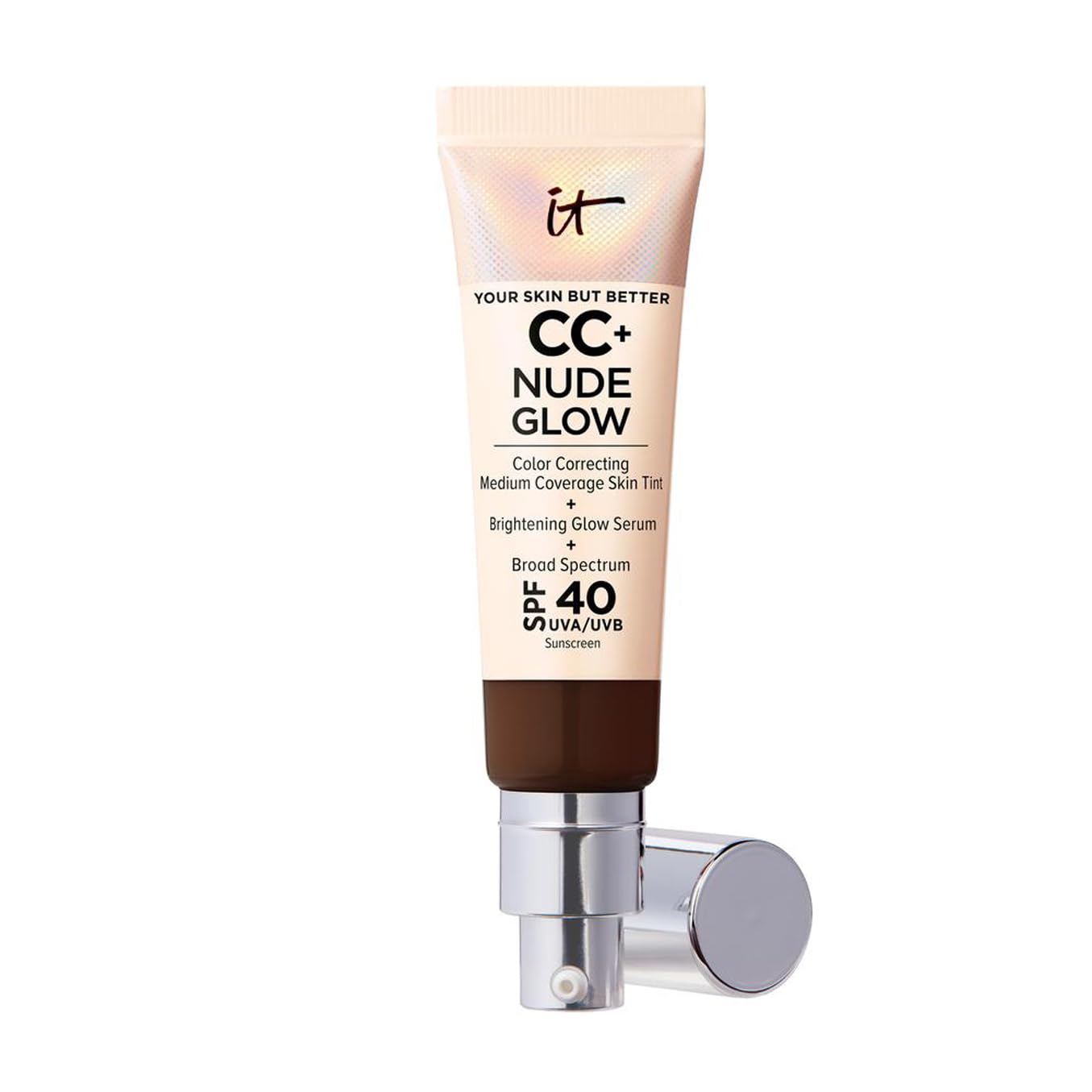 IT Cosmetics Your Skin But Better CC+ Cream Nude Glow, SPF 40, Lightweight Medium Coverage Foundation with 90% Skincare Base & 2% Niacinamide, for Brighter, Hydrated Skin, 32Ml