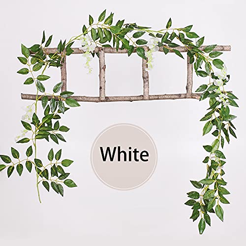 MOTONG Artificial Vine Flowers Decoration, 4Pcs (8FT/2.5M/piece) Artificial Wisteria Vines Garland Plants Flowers Arts For Ceremony Home Garden Wedding Party Decors (4Pcs Purple)