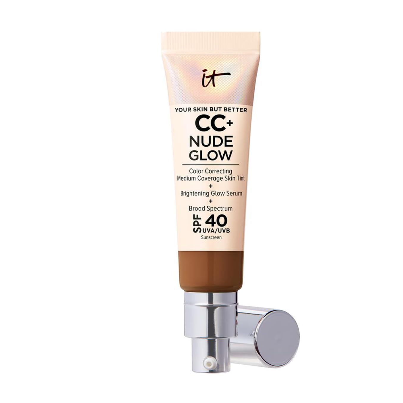 IT Cosmetics Your Skin But Better CC+ Cream Nude Glow, SPF 40, Lightweight Medium Coverage Foundation with 90% Skincare Base & 2% Niacinamide, for Brighter, Hydrated Skin, 32Ml