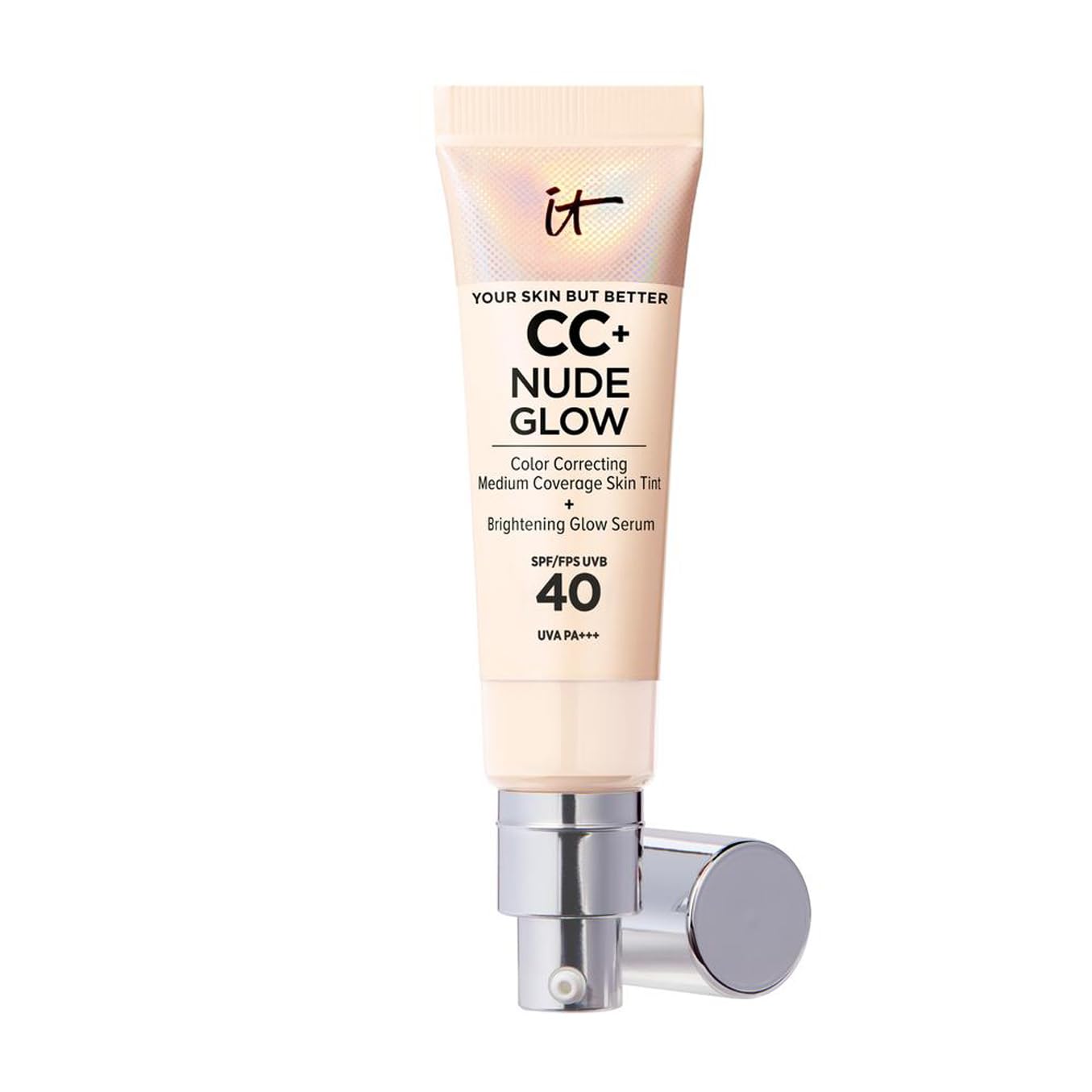 IT Cosmetics Your Skin But Better CC+ Cream Nude Glow, SPF 40, Lightweight Medium Coverage Foundation with 90% Skincare Base & 2% Niacinamide, for Brighter, Hydrated Skin, 32Ml