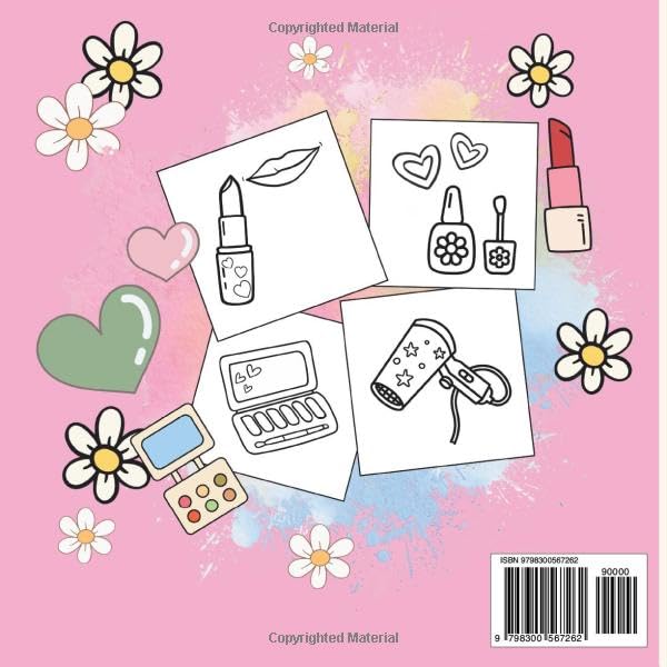 Glow Cosmetics Coloring Book: Bold and Easy, Cute Illustrations for Adults and Kids, Big Designs for Relaxation, Featuring Makeup and Skincare Product