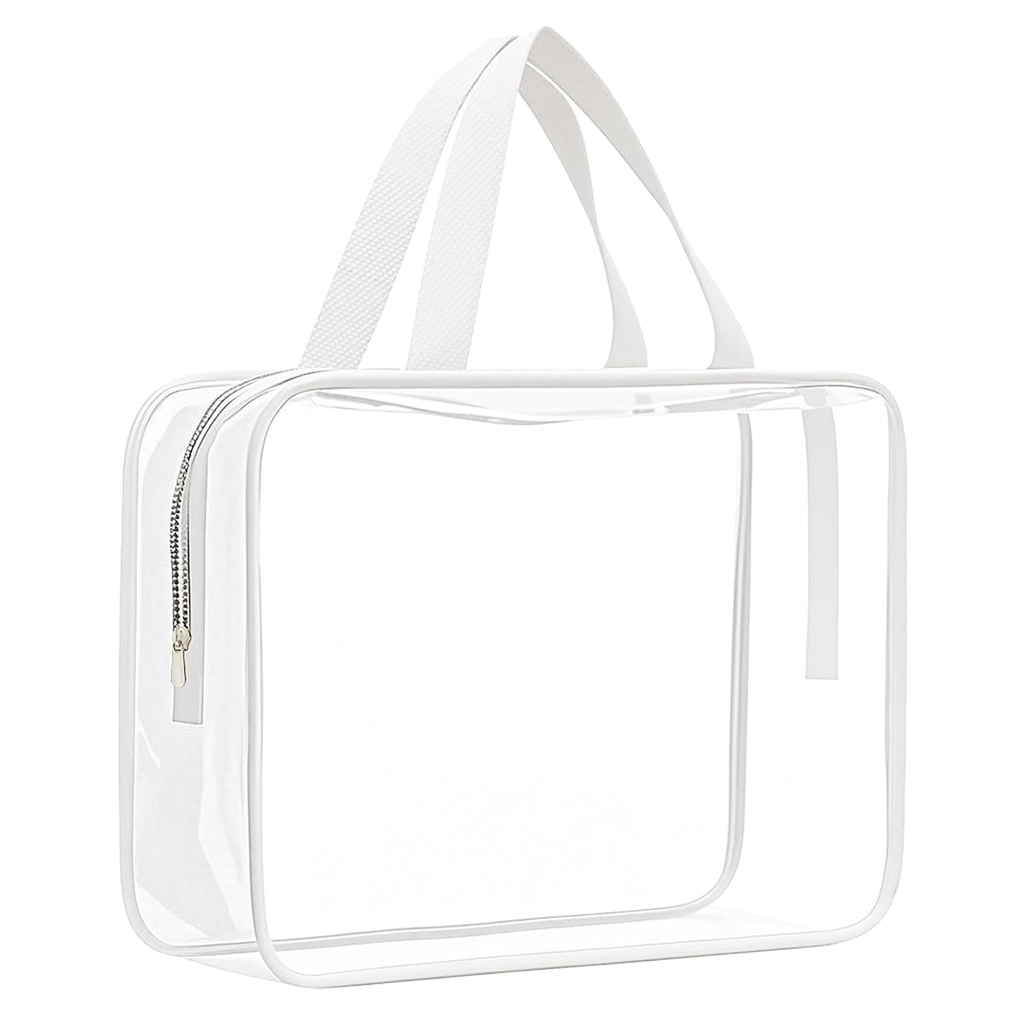 2 Pack Clear Wash Bag for Toiletries, Large/Small Clear Travel Toiletries Bag Thickened PVC Waterproof Makeup Bags with Handles Travel Wash Bags with Zippers for Women Girls Men