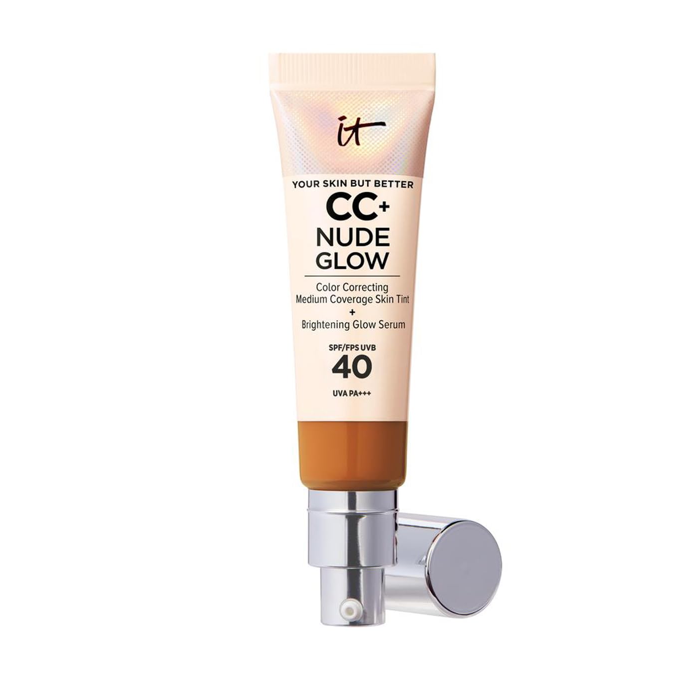 IT Cosmetics Your Skin But Better CC+ Cream Nude Glow, SPF 40, Lightweight Medium Coverage Foundation with 90% Skincare Base & 2% Niacinamide, for Brighter, Hydrated Skin, 32Ml