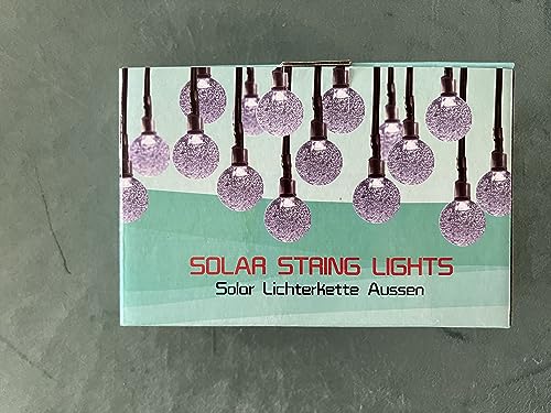 Solar Garden Lights Outdoor, 36ft 60 LED Solar String Lights Waterproof, Solar Powered Crystal Ball Indoor/Outdoor Fairy Lights Decorative for Garden, Patio, Yard, Festival, Parties (White)