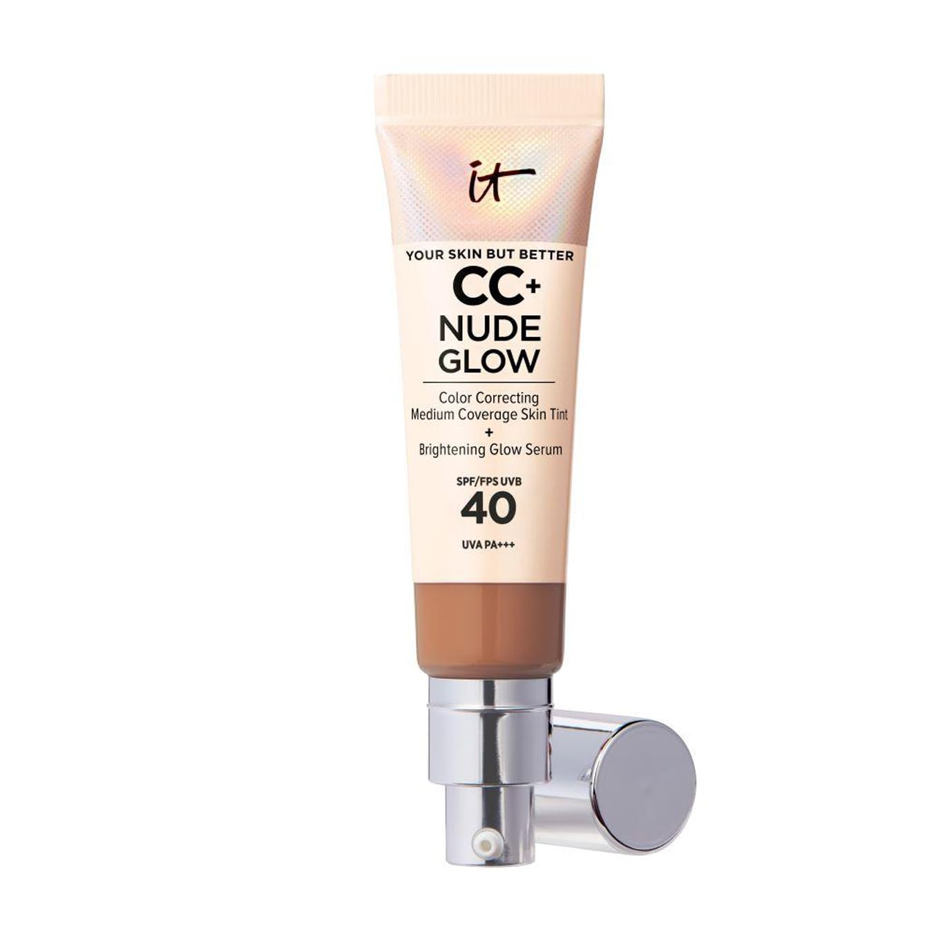 IT Cosmetics Your Skin But Better CC+ Cream Nude Glow, SPF 40, Lightweight Medium Coverage Foundation with 90% Skincare Base & 2% Niacinamide, for Brighter, Hydrated Skin, 32Ml