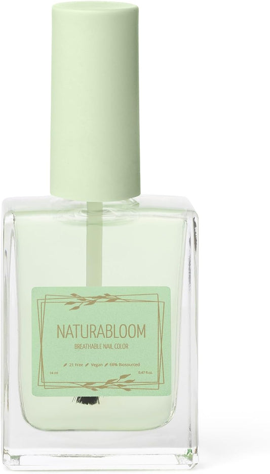 NATURABLOOM Phytostrong Nail Treatment - Breathable Clear Nail Polish & Natural Nail Strengthener for Damaged Nails with AHA, Vitamin E and Bamboo Extract, Vegan Nail Hardener & Base Coat Nail Varnish
