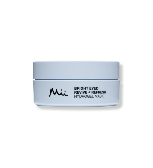 Mii Cosmetics Bright Eyed Revive + Refresh Hydrogel Eye Mask | Hydrates, Depuffs, & Brightens the Under-Eye Area | Under Eye Gel Patches for Dark Circles, Dullness, & Puffiness | 60 Cooling Pads