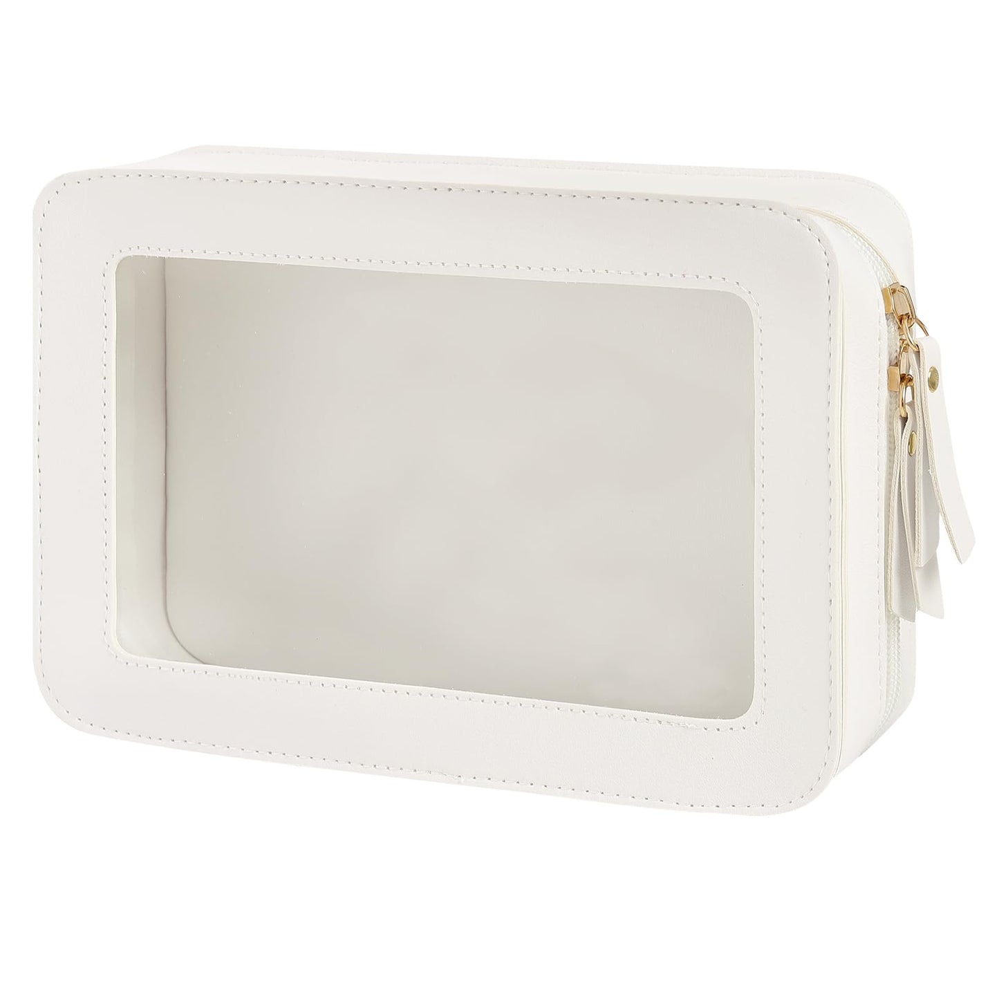 Clear Makeup Bag Travel Toiletries Bags for Women Cosmetic Bags with Double Zippers Waterproof Small Makeup Bag for Ladies Girls