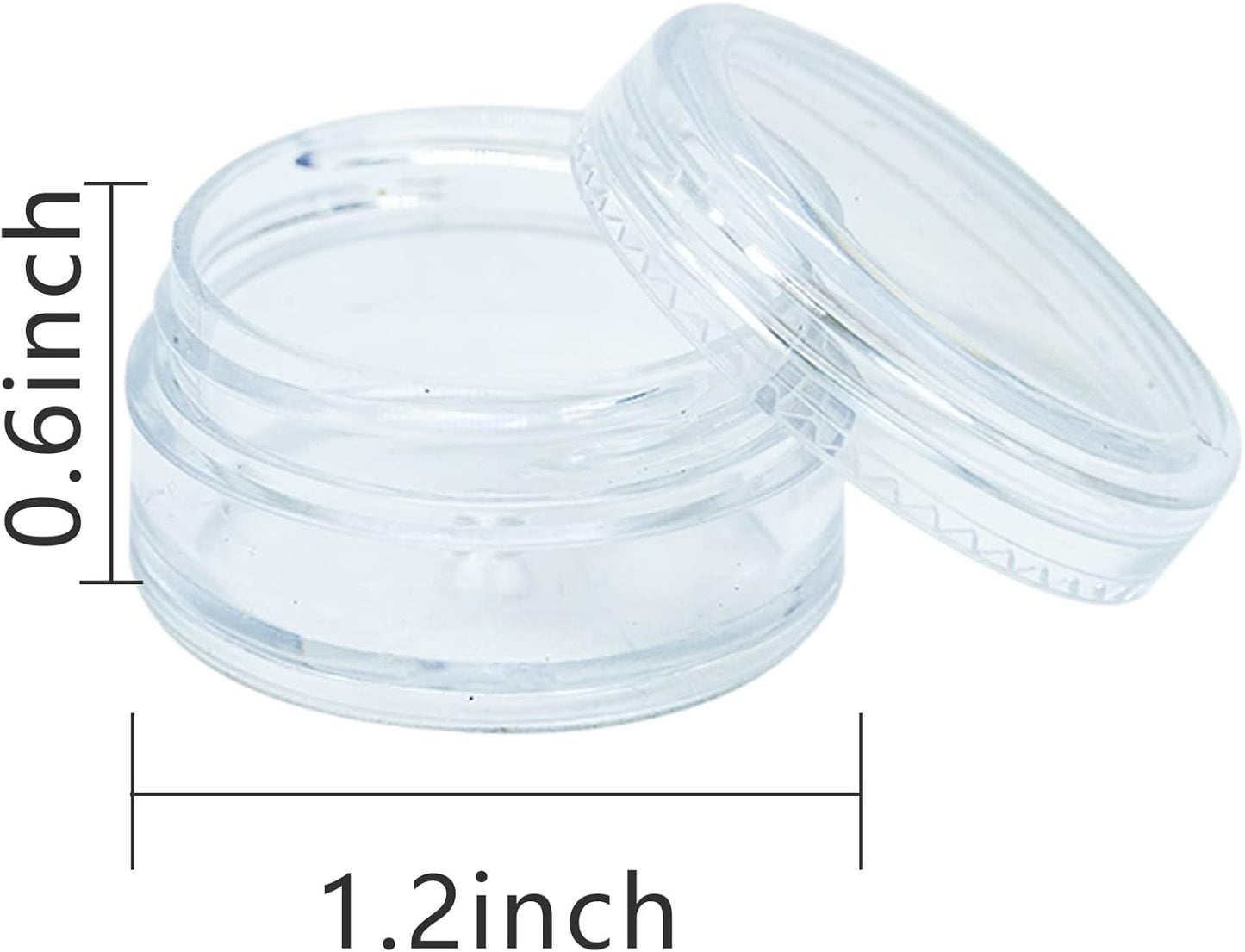 50 Pcs Plastic Cosmetic Jars, 5ml Sample Containers Pots Bottles with Clear Lids, Small Round Travel Sample Jar Pots, Mini Portable Cosmetic Containers for Creams Storage