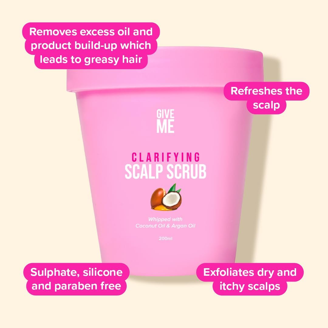 Give Me Cosmetics Scalp Scrub, Clarifying Hair Care, Detox Exfoliator, Dandruff Treatment, Exfoliating Whipped Texture, Natural Ingredients, Free from Sulphate Silicone and Paraben