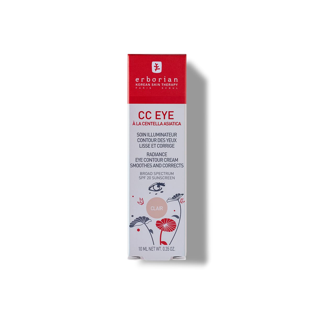 Erborian - CC Eye Cream with Centella Asiatica - Illuminating, Moisturizing and Correcting Tinted Eye Cream SPF 20 - Smoothes and Corrects Dark Circles - 10 ml
