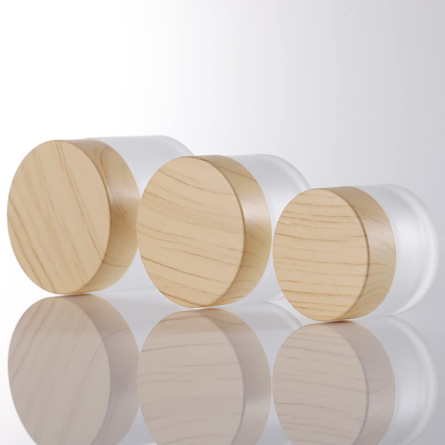 6 Pack Glass Jars,15ml Empty Frosted Refillable Sample Bottle Cosmetic Face Cream Jar Pot Bottle Container Holder Case with Screw Cap Lid and Liners