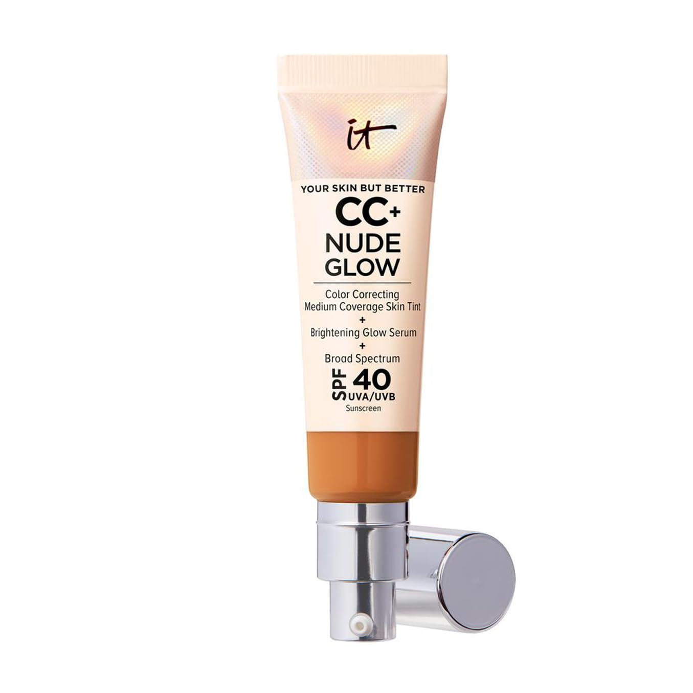 IT Cosmetics Your Skin But Better CC+ Cream Nude Glow, SPF 40, Lightweight Medium Coverage Foundation with 90% Skincare Base & 2% Niacinamide, for Brighter, Hydrated Skin, 32Ml