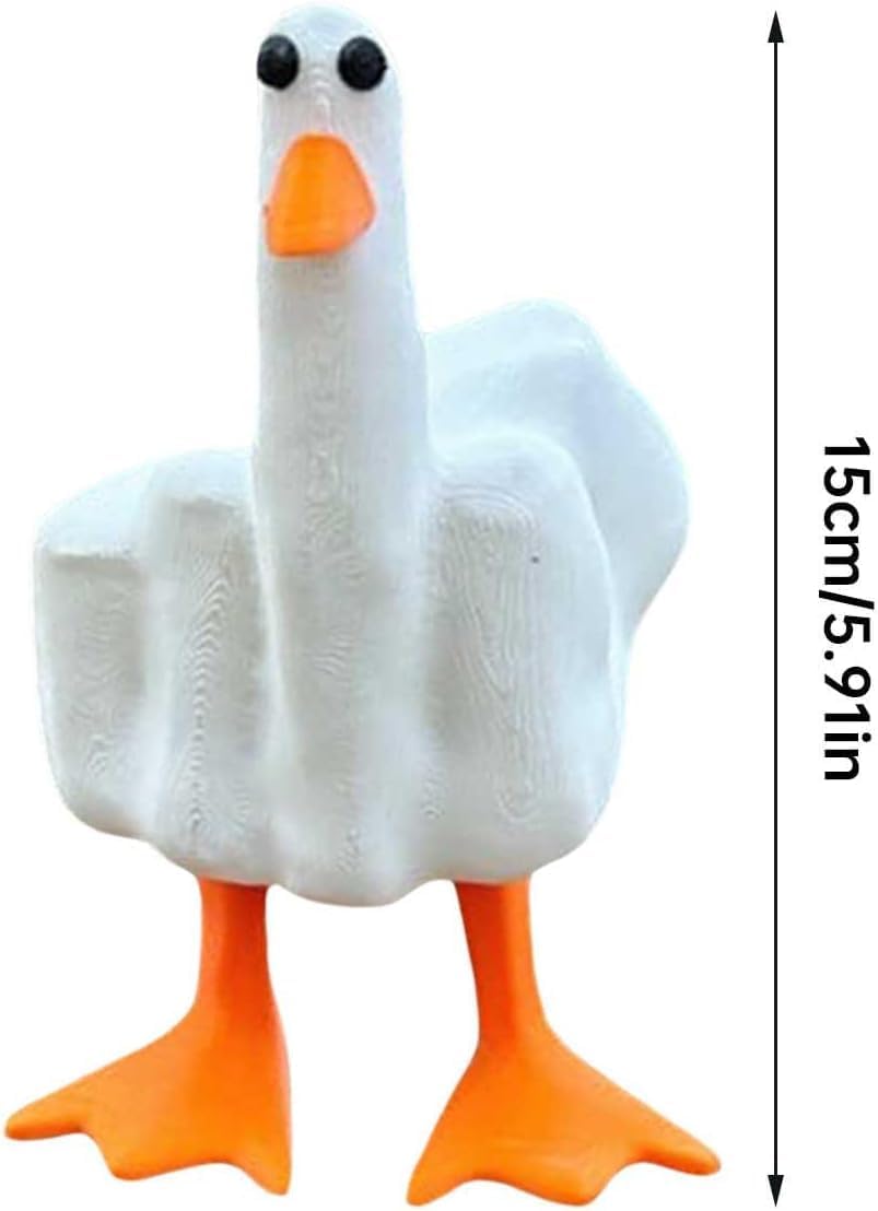 Funny Middle Finger Duck Office Desk Decorations Middle Finger Duck Figurine Middle Finger Decoration Office Accessories Desk Decor Home Funny Ornaments Garden Statue Decorations