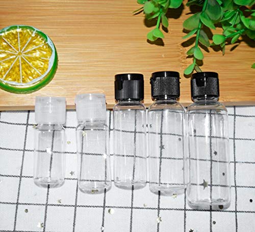 12PCS 15ml/0.5oz Empty Clear Plastic Sample Bottle Travel Container Jar Pot Vial with Flip Lid Perfect for Makeup Emollient Water Shower Gel Emulsion Liquid Comestic Containers (15ml/0.5oz)