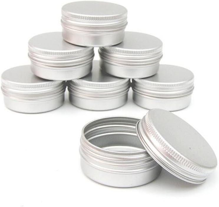 Pack of 10 Balm Nail Art Cosmetic Cream Make Up Pot Lip Jar Tin Case Container Screw 15ml/10ml/30ml/50ml/100ml Capacity (Empty) for DIY Cosmetics/Beauty Products (30ml)
