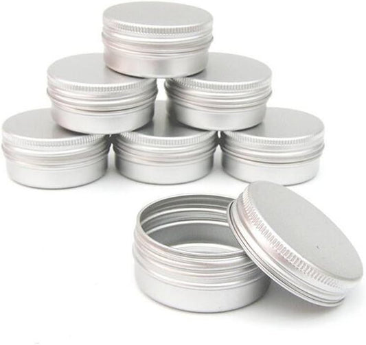 Pack of 10 Balm Nail Art Cosmetic Cream Make Up Pot Lip Jar Tin Case Container Screw 15ml/10ml/30ml/50ml/100ml Capacity (Empty) for DIY Cosmetics/Beauty Products (30ml)