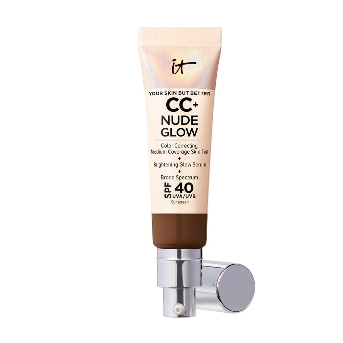 IT Cosmetics Your Skin But Better CC+ Cream Nude Glow, SPF 40, Lightweight Medium Coverage Foundation with 90% Skincare Base & 2% Niacinamide, for Brighter, Hydrated Skin, 32Ml