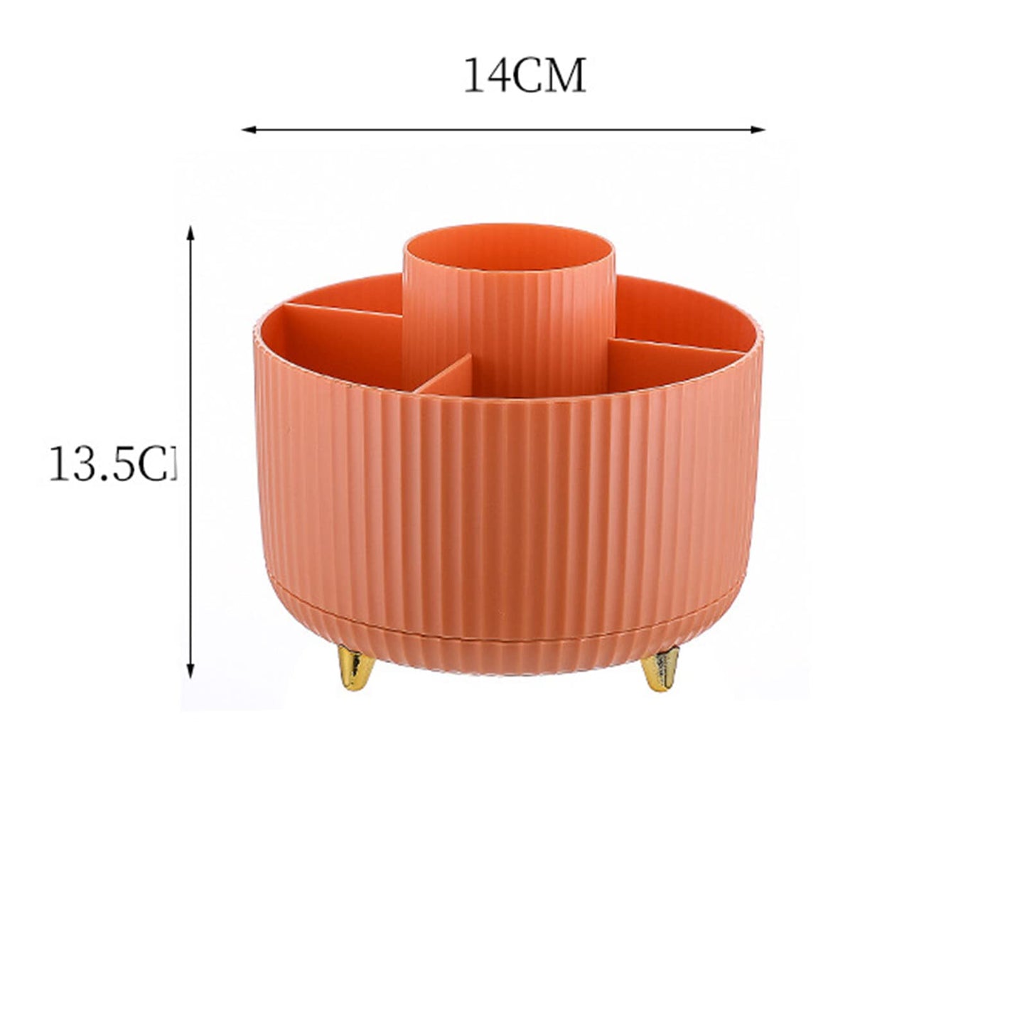 Rotating Makeup Brush Organizer Spinning Make up Brush Stand Holder 5 Slot Decorative Stationery Storage Boxes Cosmetics Display Organiser for Brushes Lipsticks Pencils Comb