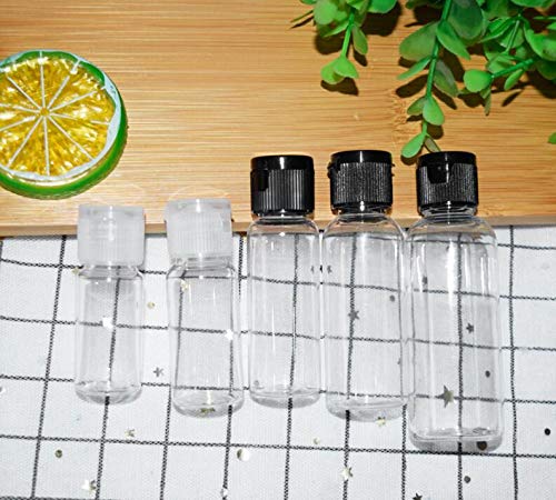 12PCS 15ml/0.5oz Empty Clear Plastic Sample Bottle Travel Container Jar Pot Vial with Flip Lid Perfect for Makeup Emollient Water Shower Gel Emulsion Liquid Comestic Containers (15ml/0.5oz)