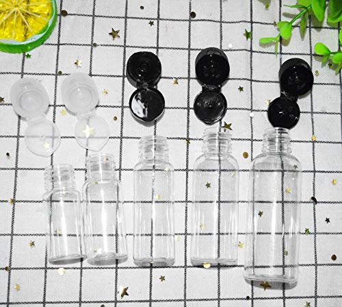 12PCS 15ml/0.5oz Empty Clear Plastic Sample Bottle Travel Container Jar Pot Vial with Flip Lid Perfect for Makeup Emollient Water Shower Gel Emulsion Liquid Comestic Containers (15ml/0.5oz)
