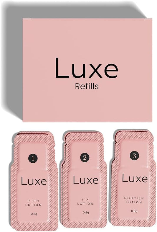 Sachets Refills for Lash Lifting - Long Lasting Finish - Professional Results up to 8 Weeks - Eyelash Curling Set at Home - Set for 3 Applications - Luxe Cosmetics