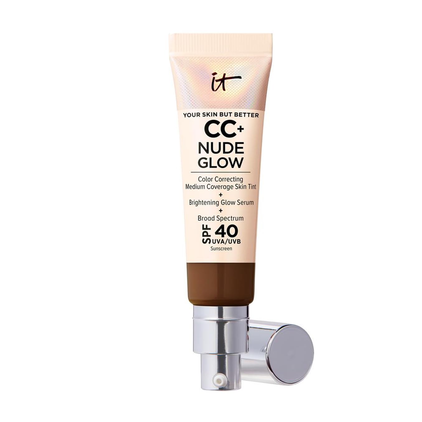 IT Cosmetics Your Skin But Better CC+ Cream Nude Glow, SPF 40, Lightweight Medium Coverage Foundation with 90% Skincare Base & 2% Niacinamide, for Brighter, Hydrated Skin, 32Ml