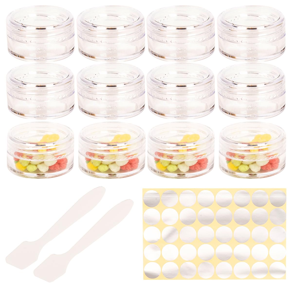 70 Pcs Empty Plastic Cosmetic Jars, 5ml Sample Containers Pots Bottles,sample pots for cosmetics, Travel Cosmetic Jar Pots with Lids,travel pots for cream,travel cream pots for toiletries
