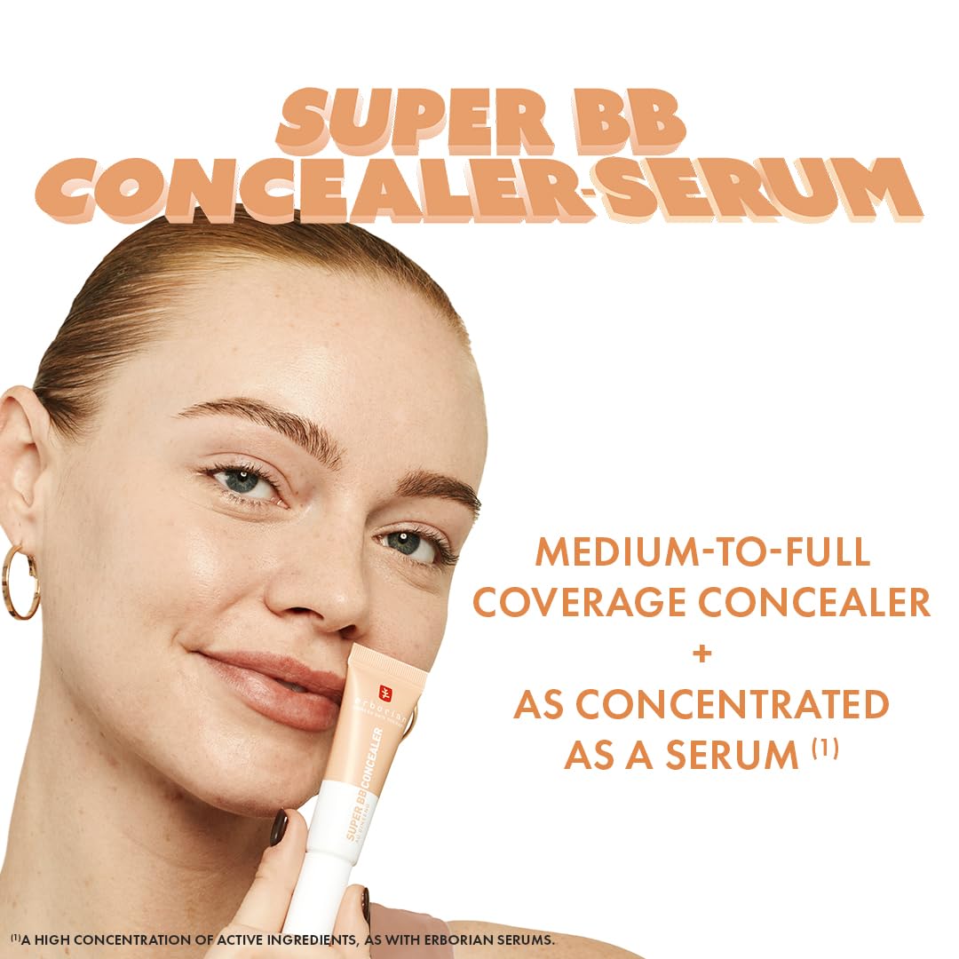 Erborian - Super BB CONCEALER - High coverage concealer enriched with Niacinamide and SPF 25 - Moisturizing eye corrector, natural finish - Korean Cosmetic