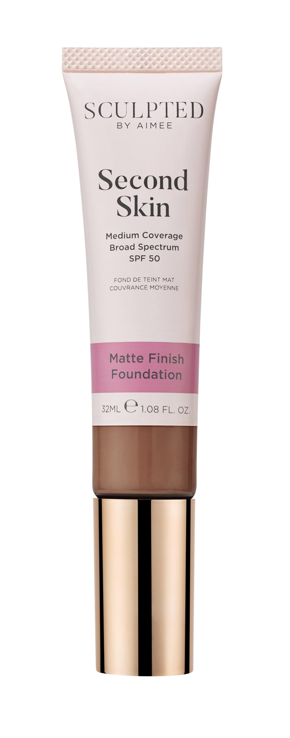 Second Skin Matte Liquid Face Foundation from Sculpted by Aimee - 32ml Buildable, Medium Coverage Foundation with Matte Finish, Hyaluronic Acid, Collagen Boosting Formula, SPF 50, (Fair 2.0)