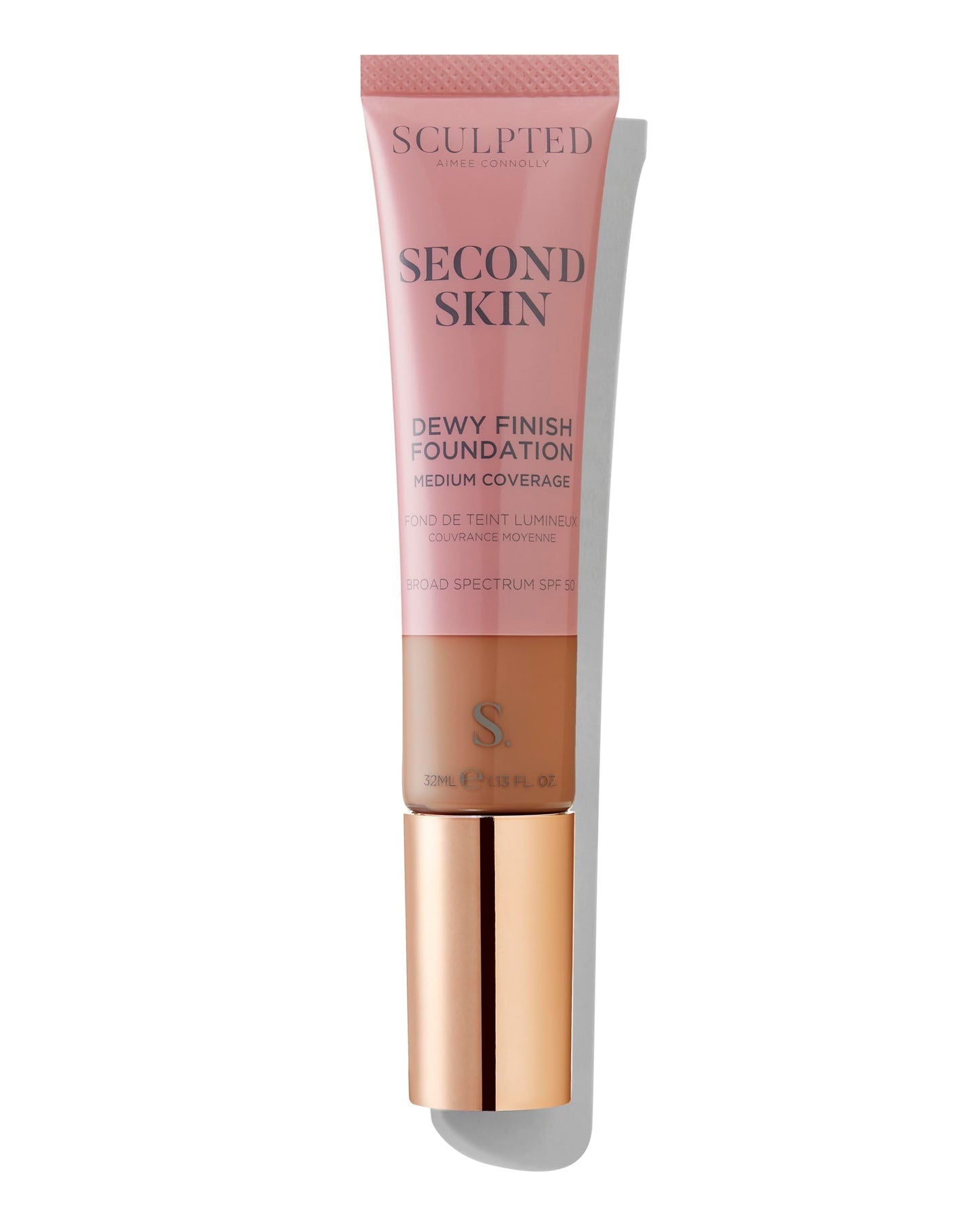 Second Skin Dewy Liquid Face Foundation from Sculpted by Aimee - 32ml Buildable, Medium Coverage Foundation with Dewy Finish, Hyaluronic Acid, Collagen Boosting Formula, SPF 50, (Fair Plus 2.5)