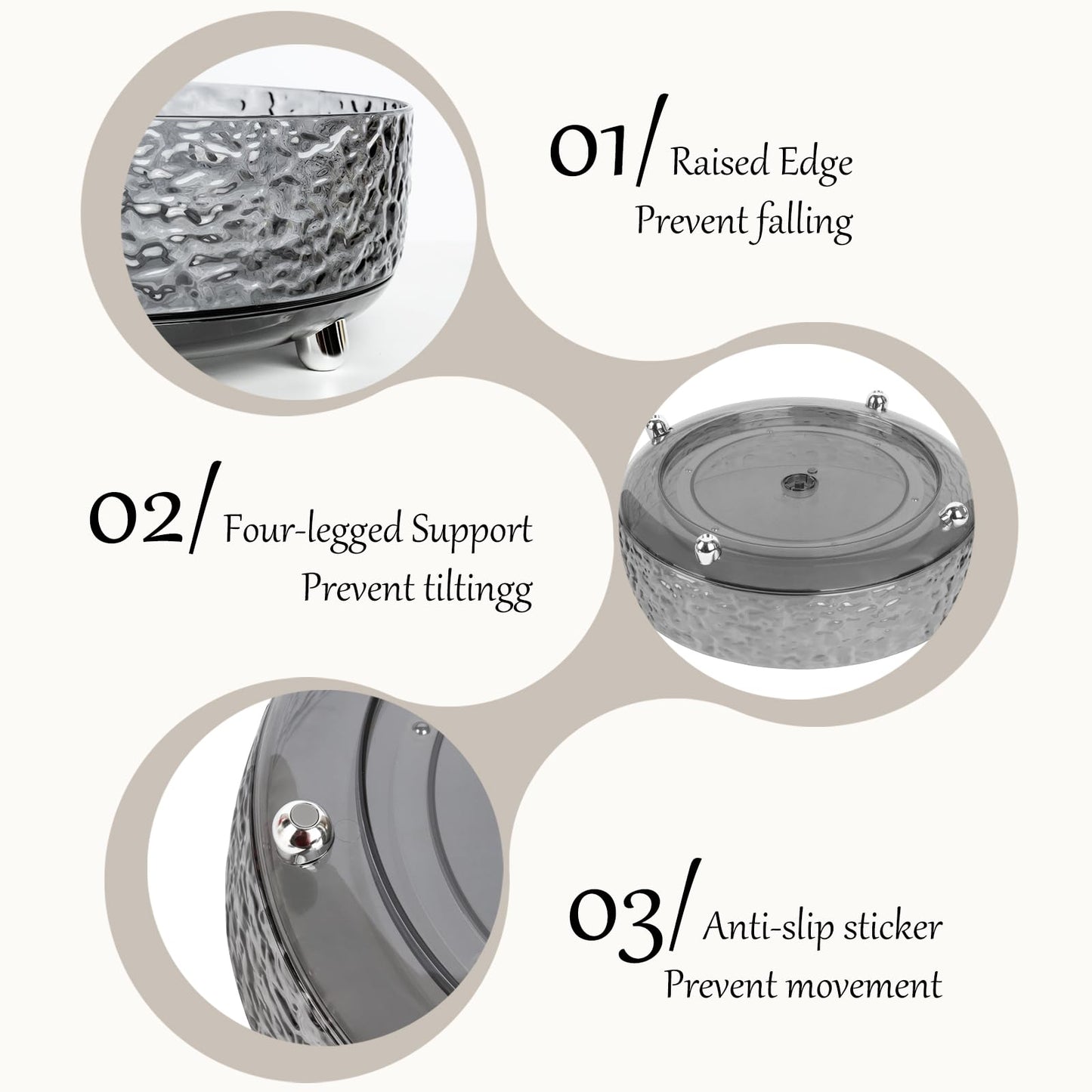 CECOLIC 360° Rotating Makeup Organizer, 11'' Lazy Susan Perfume Organizer Tray, Spinning Skincare Cosmetics Storage Organizer for Vanity, Dresser and Bathroom Countertop (Clear)