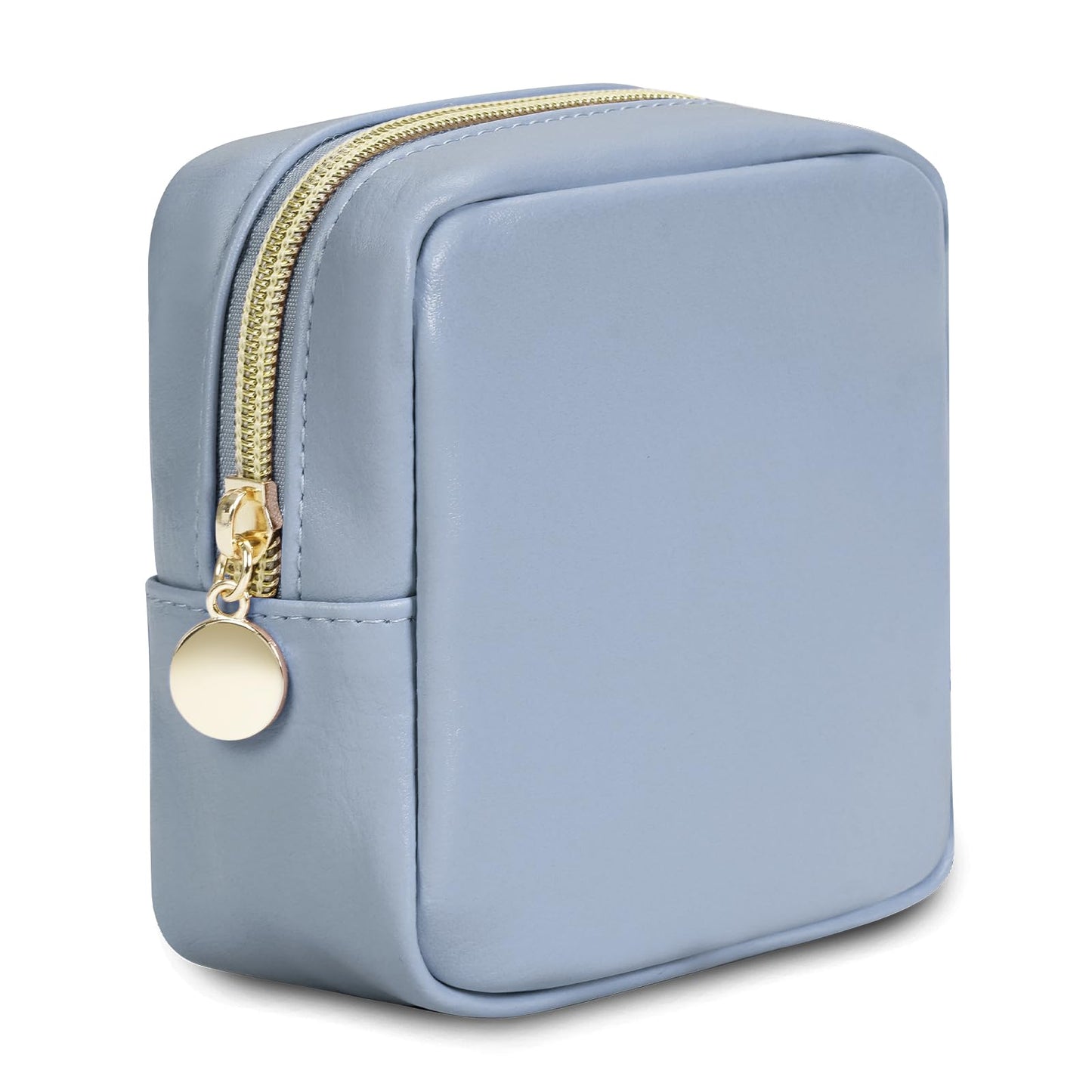 Small Makeup Bag for Handbag, Mini Make Up Bag for Purse, Small Makeup Pouch for Women, Cosmetic Bag with Slip-in Pockets, Vegan Leather Travel Makeup Bag, Black (Patent Pending)