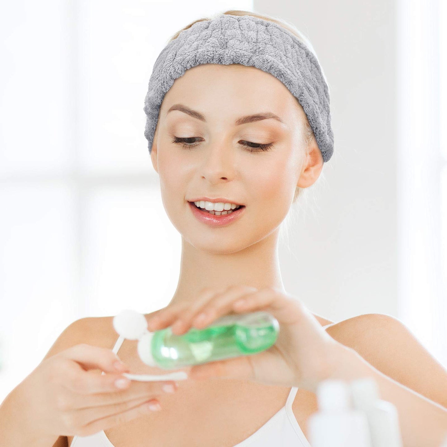 Chuangdi 3 Pieces Spa Headband for Women Facial Makeup Headband Soft Terry Cloth Hairband for Washing Face Mask Spa Shower Gifts(Light Orange, Light Purple, Light Green)