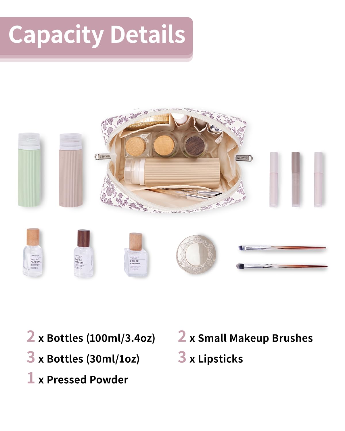 Large Makeup Bag Zipper Pouch Travel Cosmetic Organizer for Women (Mint Green Checkerboard, Large)