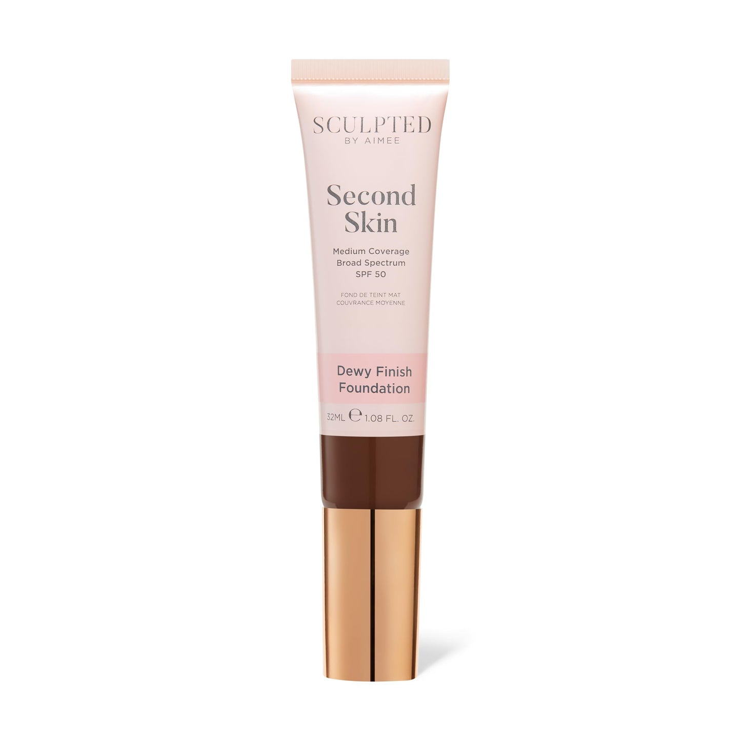 Second Skin Dewy Liquid Face Foundation from Sculpted by Aimee - 32ml Buildable, Medium Coverage Foundation with Dewy Finish, Hyaluronic Acid, Collagen Boosting Formula, SPF 50, (Fair Plus 2.5)