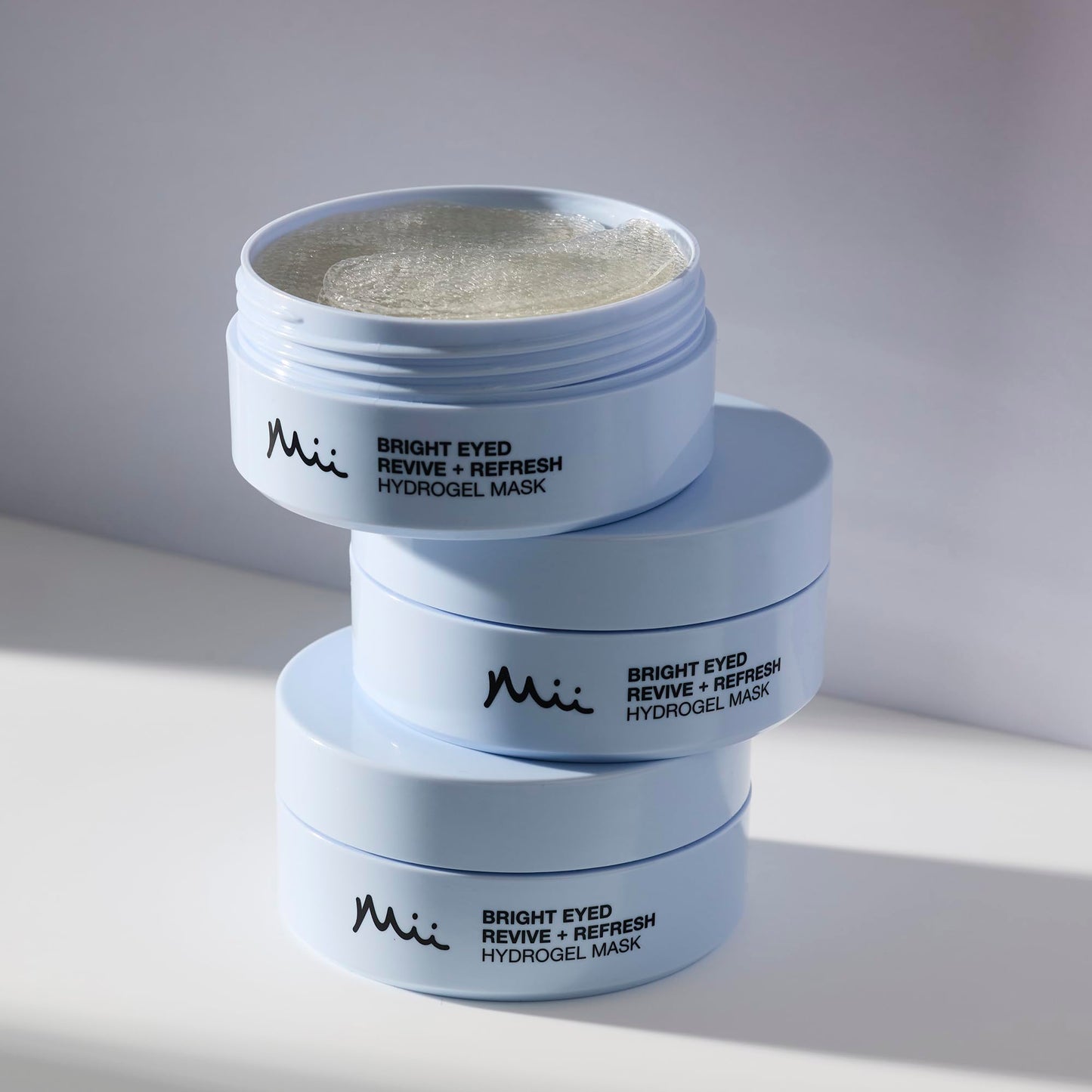 Mii Cosmetics Bright Eyed Revive + Refresh Hydrogel Eye Mask | Hydrates, Depuffs, & Brightens the Under-Eye Area | Under Eye Gel Patches for Dark Circles, Dullness, & Puffiness | 60 Cooling Pads