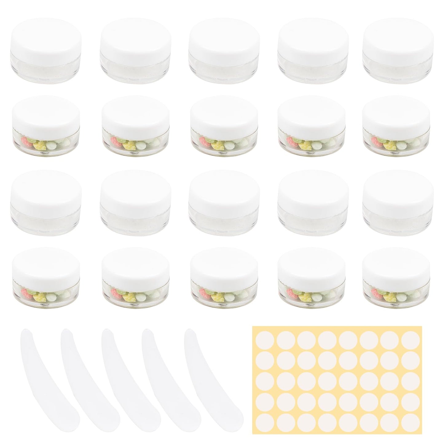 73 Pcs Empty sample pots,5g/5ml cosmetic pots,sample pot with lid cosmetic pot,travel pots for cream,cosmetic containers small pots with lids,For Various Cosmetic Products, Samples,Eye Shadow Lip Balm