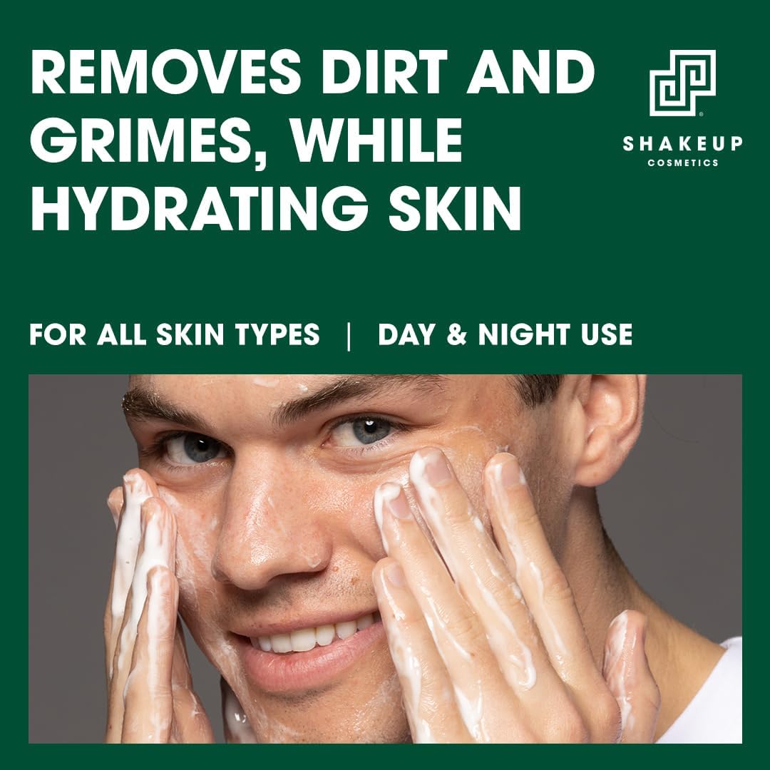 Shakeup Cosmetics Mens Face Wash, Deep Cleans & Exfoliates. Vegan with Willow Bark Extract & Fruit AHA Complex, Suitable for Day & Night, 125ml. Aka. FACE4WARD DAILY FACE WASH