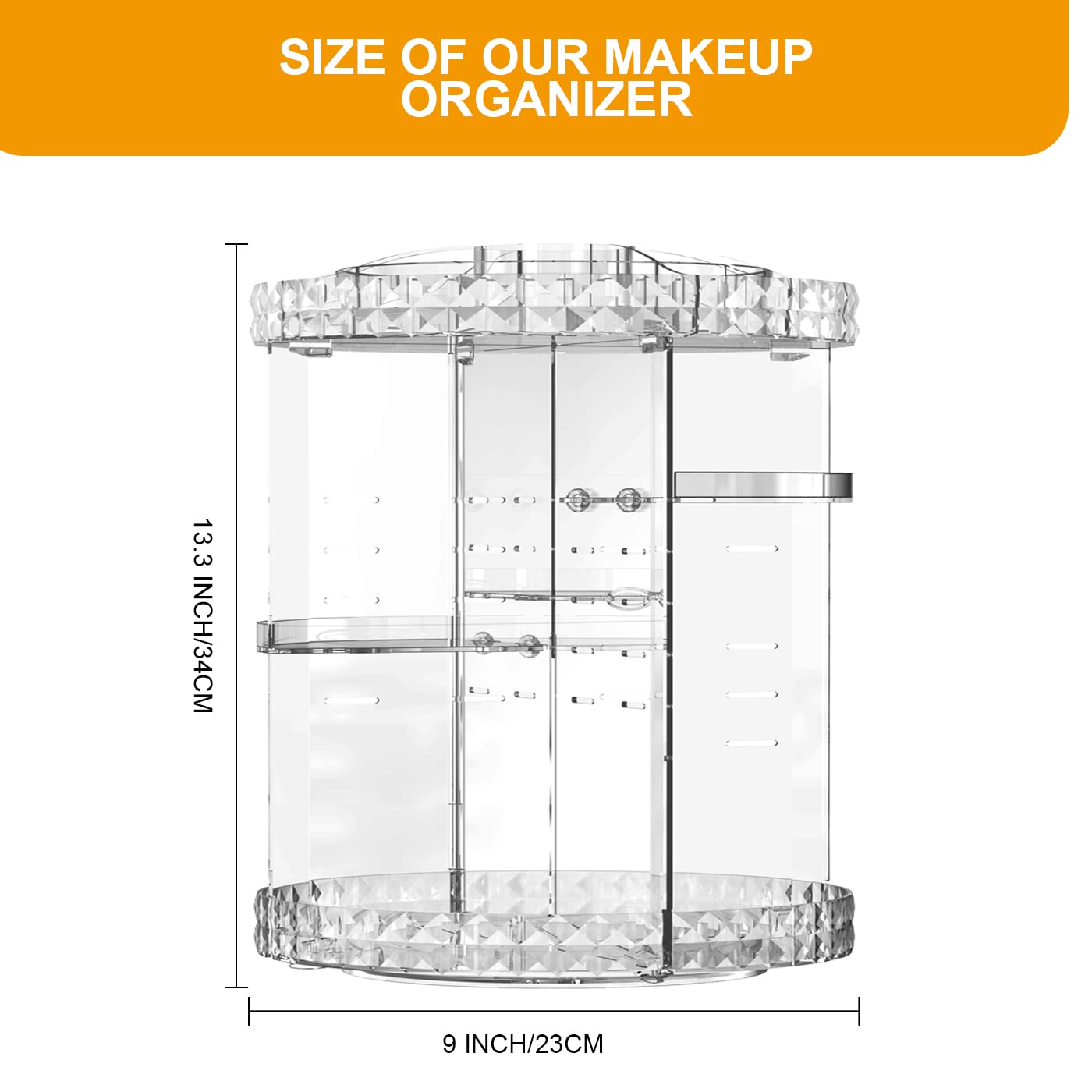 MISERWE Makeup Organiser 360 Degree Rotating 13 Adjustable Layers Large Capacity Cosmetic Organiser Transparent Make Up Organisers and Storage
