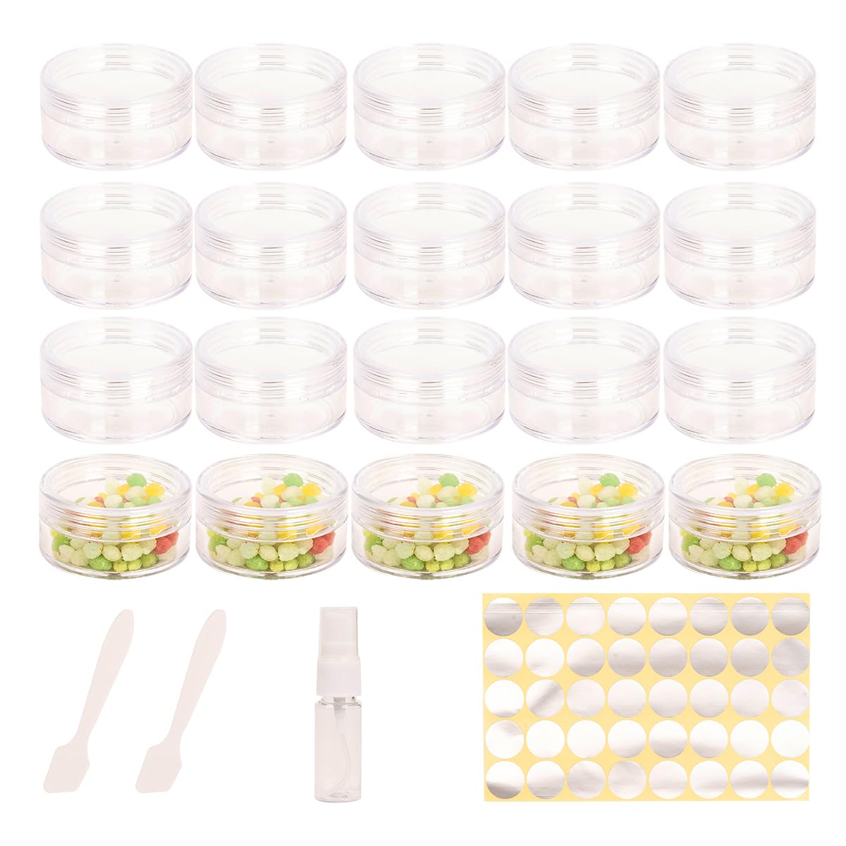 70 Pcs Empty Plastic Cosmetic Jars, 5ml Sample Containers Pots Bottles,sample pots for cosmetics, Travel Cosmetic Jar Pots with Lids,travel pots for cream,travel cream pots for toiletries