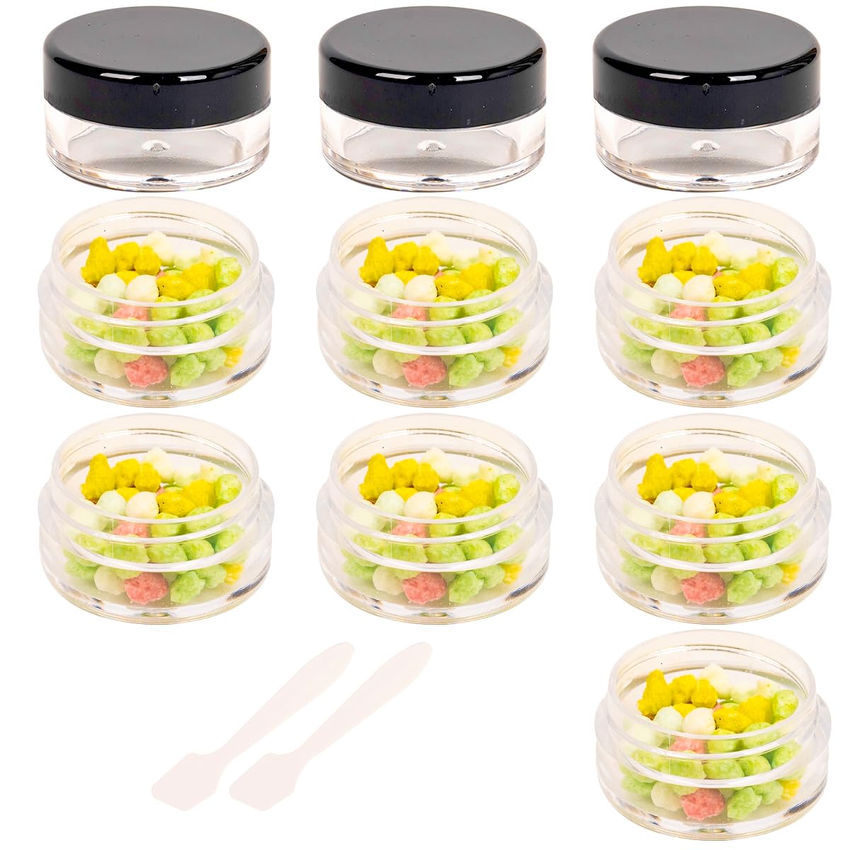 70 Pcs Empty Plastic Cosmetic Jars, 5ml Sample Containers Pots Bottles,sample pots for cosmetics, Travel Cosmetic Jar Pots with Lids,travel pots for cream,travel cream pots for toiletries