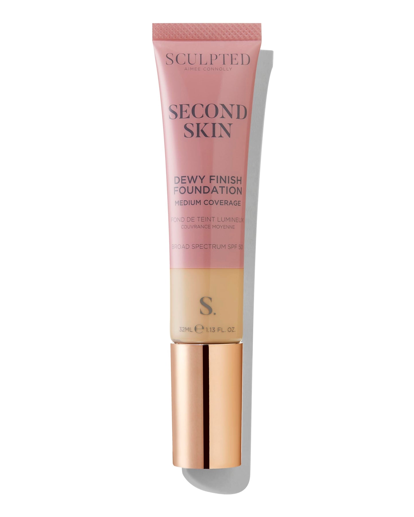 Second Skin Dewy Liquid Face Foundation from Sculpted by Aimee - 32ml Buildable, Medium Coverage Foundation with Dewy Finish, Hyaluronic Acid, Collagen Boosting Formula, SPF 50, (Fair Plus 2.5)