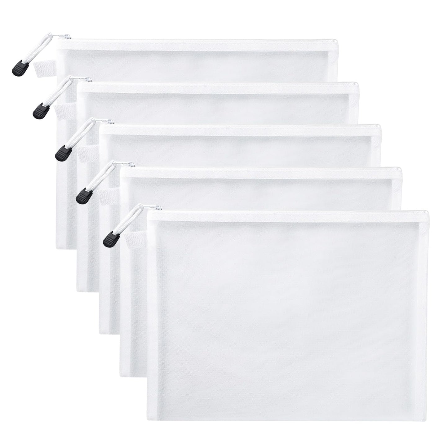 scicent Plastic Wallets A4 Zip Wallets 5PCS Plastic Folders Zip Lock Bags A4 Zip Folder Document Wallet Zipper File Bags for School Home Cosmetics Skincare Products Grey-A4