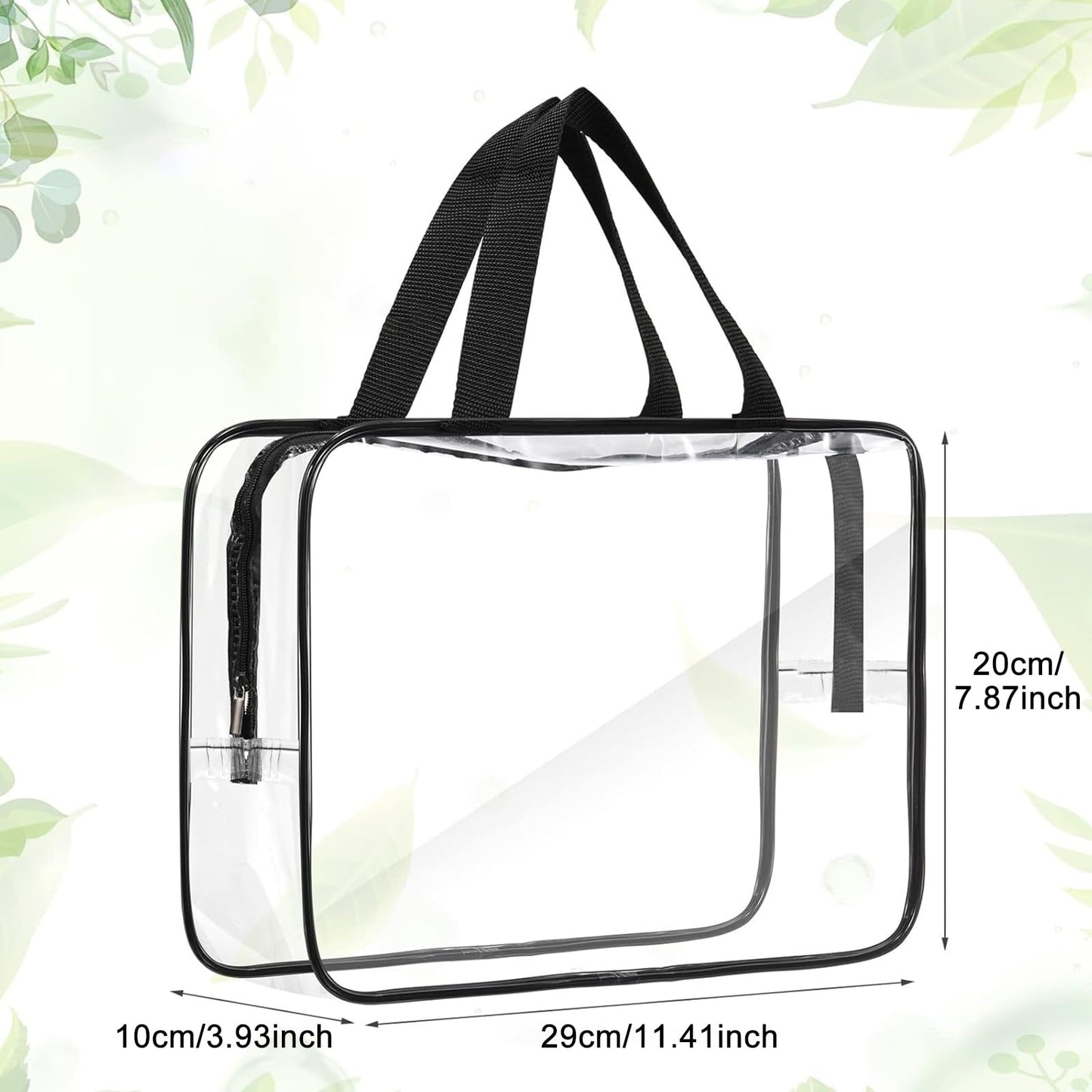 2 Pack Clear Wash Bag for Toiletries, Large/Small Clear Travel Toiletries Bag Thickened PVC Waterproof Makeup Bags with Handles Travel Wash Bags with Zippers for Women Girls Men